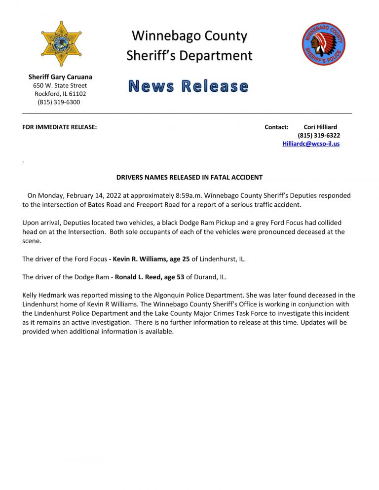 Names Released Fatal Accident 02.14.22