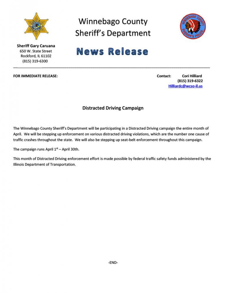 Distracted Drivers Campaign - April 2022