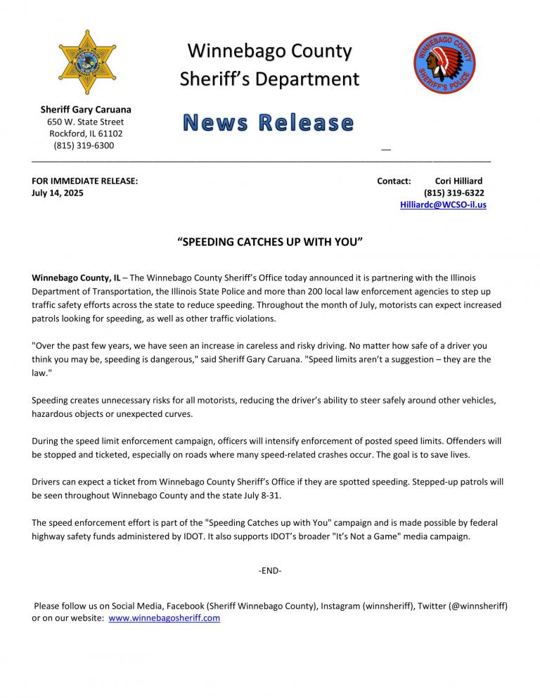 News Release - IDOT July Traffic Enforcement Campaign
